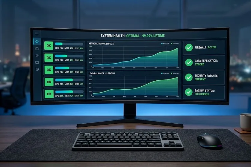 Continuous software maintenance application monitoring and preventative security updates.